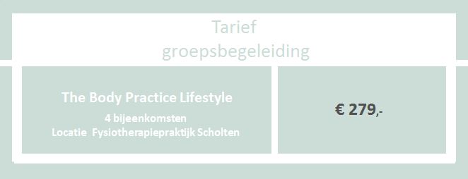Format tarieven groepsbegeleiding the body practice