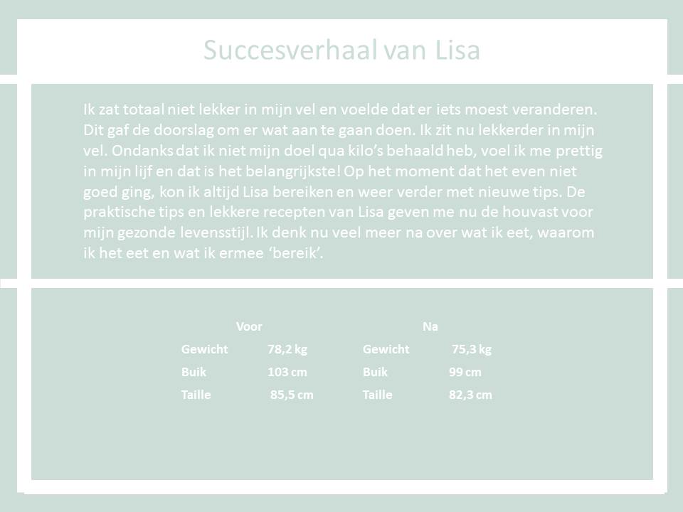 Succesverhaal Lisa the body practice
